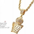 thumbnail image 3 of Hiphop 14K Gold Plated Mini Sports Basketball Rim Hoop Pendant 24 inch Rope Chain Necklace HC 1109 G / Metaltree98, 3 of 4