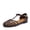 Coffee, variant on Women Closed Round Toe Low Braided Caged Sandals Fashion Strappy Comfortable Ankle Strap Flat Gladiator Dressy Roman Sandal For Casual Walking Gold 39