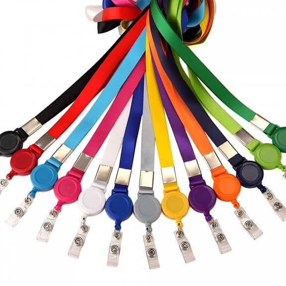CCOCC 2026 New Id Card Holder Neck Strap Lanyard Retractable Pull Buckle Lanyard for Badge for Office,School,Conference,Work 13 Colors