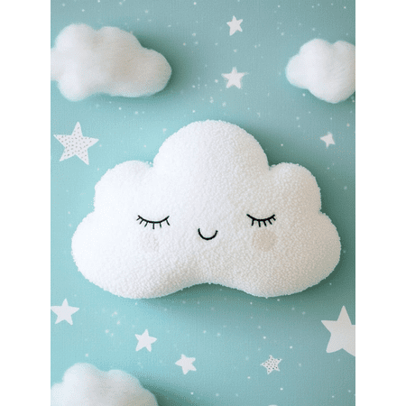 Cute Sleeping Cloud Canvas Print/Wall Art， Suitable for Bedroom Decor， Living Room Decor， Nursery Decor， Kids Room Decor， and Office Decor