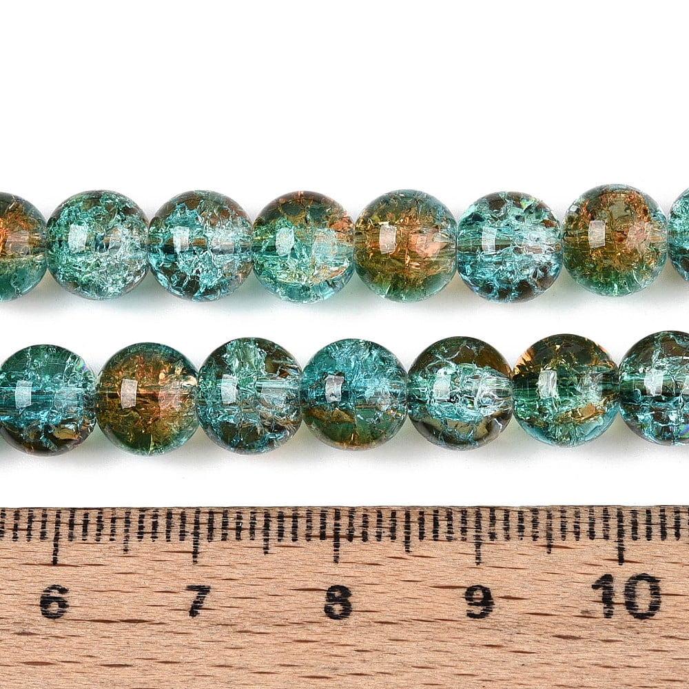 20strands Glass Beads Strands Round Two Tone Dark Cyan 8~8.5mm Hole: 1.2mm about 107pcs/strand 29.92 inch(76cm)