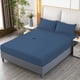 thumbnail image 3 of Sábana bajera ajustable de 200x180 cm,color azul marino,juego de 3 piezas para colchón de cama doble,con tejido elástico suave y antideslizante para mayor protección del colchón. Rkxzt, 3 of 8