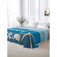 thumbnail image 5 of Blue Ombre Coastal California King Size Flat Sheet, Wrinkleproof & Fadeproof Cooling Flat Bed Sheet Only, Nautical Starfish Shell Summer Beach Breathable Soft Bedding Top Sheets 108 x 98 Inches, 5 of 8
