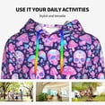 thumbnail image 4 of Salouo Skull Rainbow Mushroom Pattern Hoodie Sweatshirts for Women, Autumn Pullover Hoodie Workout Sweat Women's Long Sleeve Preppy Sweatshirts-X-Large, 4 of 7