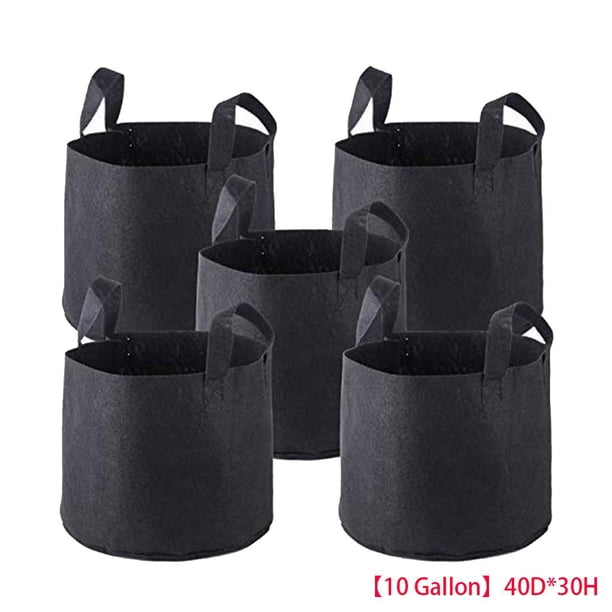 Macetas de tela no tejida transpirable, bolsas con asas de correa, bolsa para macetero de plantación de jardín de guardería, bolsa 5 piezas Scienceny JJ16507-06