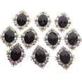 thumbnail image 1 of Diamante Rhinestone Beads Flat Back Button Scrapbook Sewing Craft Black 30x25mm, 1 of 7