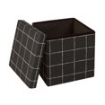 thumbnail image 3 of 15 Inch Pouf de Rangement Pliant noir blanc, 3 of 3