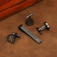 thumbnail image 4 of Uxcell Cuff Links, Initial Tie Clip and Cufflink Set for Men Classic Copper, Letter K(Black), 4 of 6