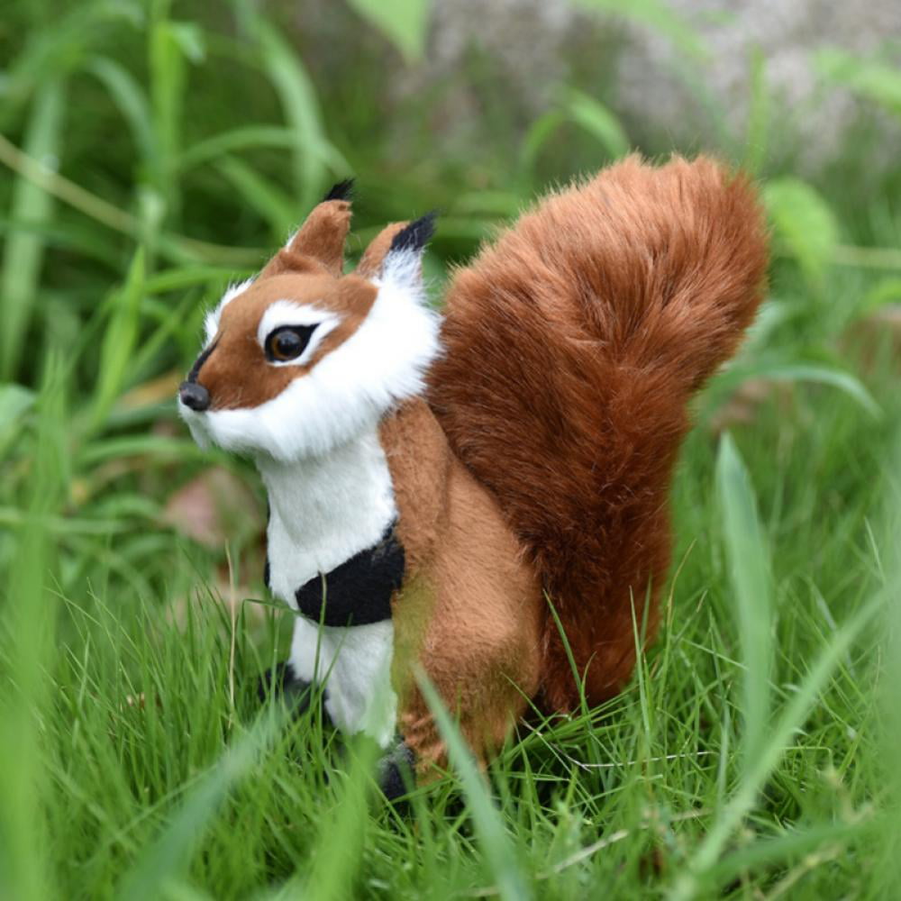 Set of 1 Cute Simulated Squirrel  Toy With Plush Furry For Christmas Day