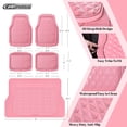 thumbnail image 2 of Alfombrillas de coche y forros de carga CAR PASS de goma resistente, color rosa, 2 of 7
