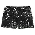 thumbnail image 3 of inlzdz Girls V Cross Waist Short Leggings Bike Dance Tumbling Athletic Gymnastics Shorts Activewear Starry Black 14, 3 of 5