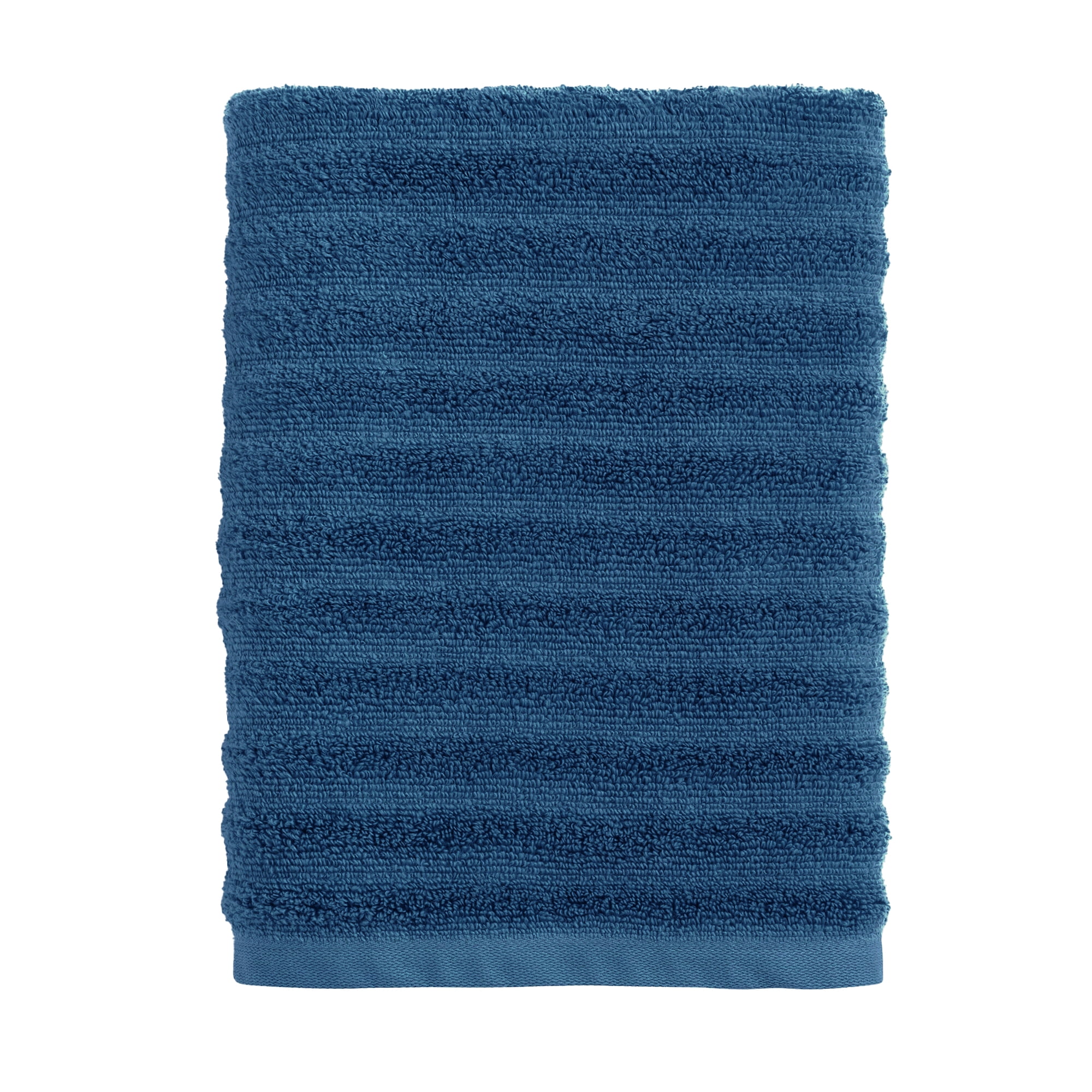 (2 pack) Mainstays Performance Textured Bath Towel, Quick Dry, Fade Resistant, Navy