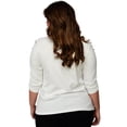 thumbnail image 3 of Blusa con perlas en hombros, modelo 3743-C (blanco) blanco 36 Roman Fashion Blusa extra 3743-C, 3 of 5