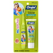 Orajel Naturals Ms. Rachel Training Toothpaste and Toothbrush, Natural Watermelon, 1 oz