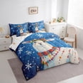 thumbnail image 3 of Castle Fairy Cartoon Animal Sheep 7Pcs Bedding Comforter Set for Teens Women Men,Xmas Festival Snowflake Queen Bedding Sets Super Cozy,Merry Christmas Queen Sheet Sets,Microfiber Bedroom Decor, 3 of 8