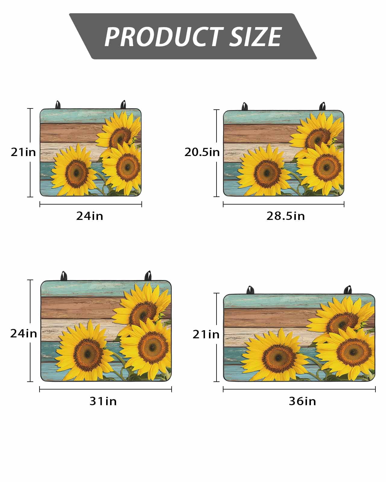 Stove Top Covers for Electric Stove, Sunflower Glass Stovetop Cover Protector, Yellow Spring Flora Botanical Teal Brown Wooden Induction Cooktop Protector Oven Mat for Kitchen Countertop 24"x21"