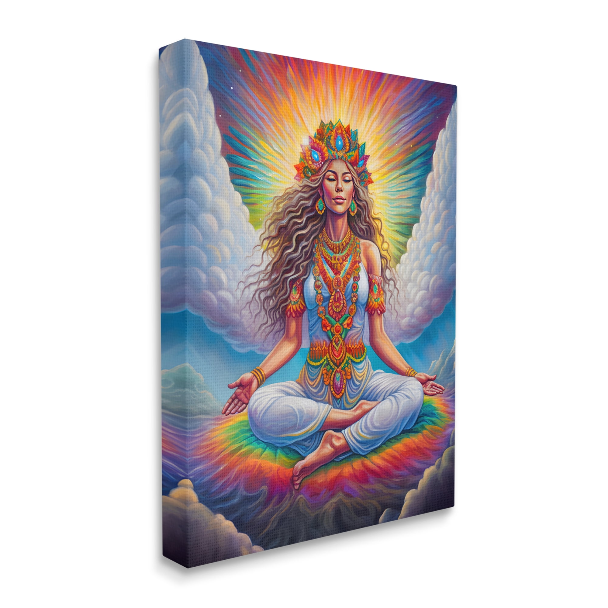 Stupell Industries Meditation Among Clouds Fairy Tales & Fantasy Painting Gallery Wrapped Canvas Art Print Wall Art, 30 x 40