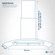 thumbnail image 2 of Campana de cocina 90 cm de pared cristal curvo y acero Inoxidable Fline Tromso 90, 2 of 6