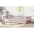 thumbnail image 6 of Twin Size Floor Bed with Fence without Door, Rubber Wood Floor Bed with Safety Guardrails,Grey, 6 of 20