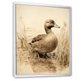thumbnail image 2 of Designart "Retro Duck Elegance II" Animals Framed Wall Art - Traditional Brown Duck Hallway Framed Wall Art Decor, 2 of 6