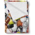 thumbnail image 2 of Ambesonne Summer Emoji Throw Blanket, Ice Cream and Watermelon Pattern with Sun Ornaments on Striped Back, Flannel Fleece Accent Piece Soft Couch Cover for Adults, , Lime Green Mustard, 2 of 7