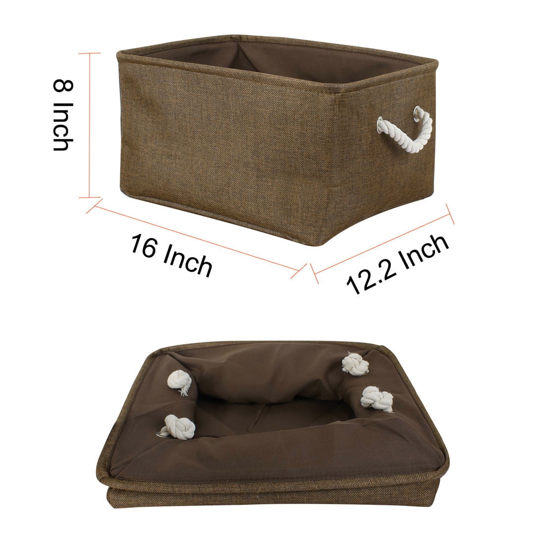 Collapsible Fabric Storage Bins Basket Storage Container Chocolate Color L