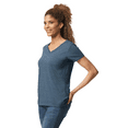 thumbnail image 3 of Gildan Heavy Cotton Women’s V-Neck T-Shirt, 100% Cotton, Soft & Durable, Semi-Fitted, Heather Navy, L, 3 of 5