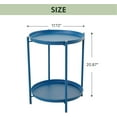 thumbnail image 3 of Blorly 2-Tier End Table, Round Accent Side Table, Light weighted and Detachable Coffee Table, Blue, 3 of 8