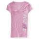 thumbnail image 2 of Aeropostale - Camiseta adornada con cuello en V para mujer Vertical Ny 87, rosa, extragrande Aeropostale  Camiseta adornada, 2 of 2