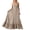 Grey, variant on Womens Elegant Backless Maxi Dress Flowy Bohemian Beach Gown Sleeveless Halter Neck Side Slit Black L