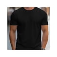thumbnail image 1 of Camiseta de manga corta de corte regular para hombre, color liso, cuello redondo, transpirable, informal, lavable a máquina, cómoda para todas las estaciones, ideal para vacaciones de primavera y vera, 1 of 6