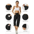 thumbnail image 5 of Women's Cargo Capris Hiking Pants Lightweight Quick Dry Outdoor Athletic Travel Casual Loose Comfy Cute Pockets Black XL, 5 of 7