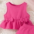thumbnail image 5 of TOWED22 Toddler Girls Summer Sets 2 Piece Lovely Tank Tops Sleeveless Shorts Clothing Outfits Adorable(Hot Pink,6-9 M), 5 of 6