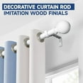thumbnail image 4 of White Curtain Rods for Windows 66 to 120 Inch(5.5-10ft) - 1'' Diameter Heavy Duty Curtain Rods with Imitation Wood Grain Pattern Finials,Adjustable Decorative Curtain Rods Set,28-120'', 4 of 8