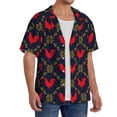 thumbnail image 4 of Honeii 's Red Rooster for men's short-sleeved button-up collared shirt featuring a pocket, perfect for beach vacations, and travel adventures., 4 of 5