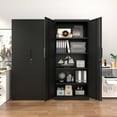 thumbnail image 2 of NICEGDLT Metal Tall Storage Cabinet with Doors and Adjustable Shelves,70.8" Lockable Garage Storage Cabinet,Black Storage Cabinet with Lock for Home Office,Garage,School, 2 of 8