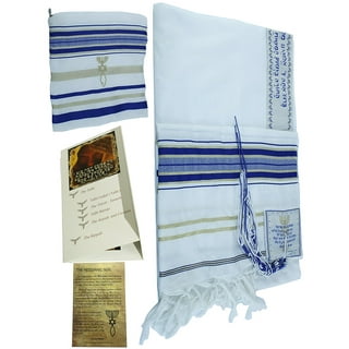 talitnia blue and silver acrylic tallit prayer shawl