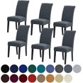 thumbnail image 1 of Stretch Chair Covers for Dining Room Set of 6, Removable Washable Dining Room Chair Covers, Dining Chair Slipcovers Seat Protector, Great Home Decor and Banquet Upholstery (Gray, 6 Pack), 1 of 7