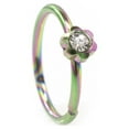 thumbnail image 6 of Bendable Nose Hoop rings with Flower Design and Cubic Zirconia Stone 20G, 6 of 12