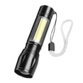 thumbnail image 3 of 10W Portable Flashlight High Brightness USB Rechargeable Black Compact Lightweight for Outdoor Lighting, 3 of 8