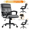 thumbnail image 5 of JONPONY Big and Tall Office Chair 300LBS Wide Seat Ergonomic Computer Desk Chair High Back Executive Leather Chair Adjustable Task Chair Lumbar Back Support 8 Hours Heavy Duty Design,Grey, 5 of 11