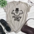 thumbnail image 2 of History Buff Shirt, Unisex Women's Men's Shirt, President Shirt, Lincoln Shirt, Funny Pun Shirt, Light Silk Gray, 3X-Large, 2 of 6