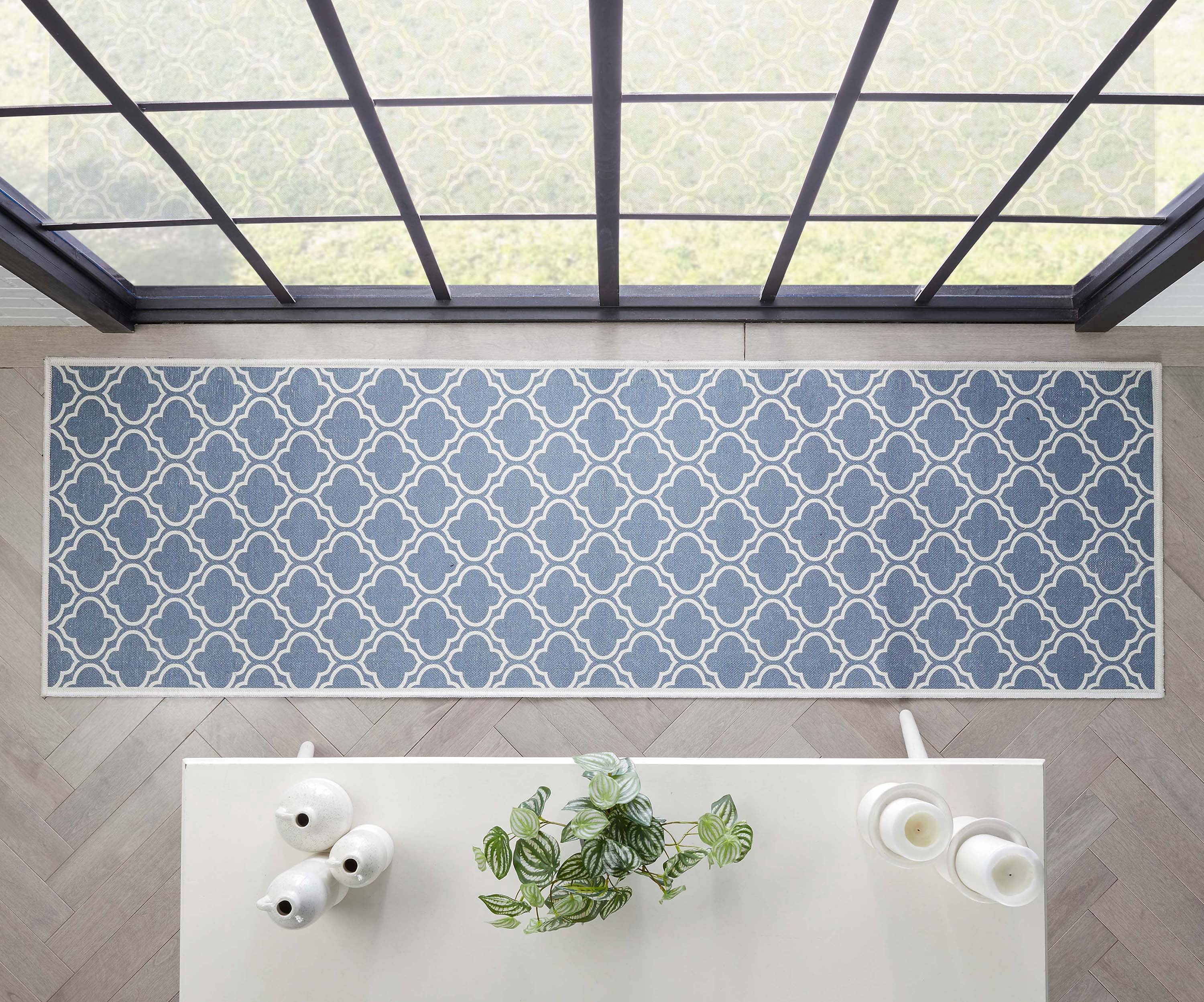 Well Woven Apollo Lattice Modern Moroccan Charcoal Grey 2'3" x 7'3" Runner Machine Washable Rug