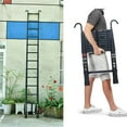 12 FT Aluminum Telescoping Ladder with 2 Detachable Roof Hooks