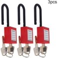 thumbnail image 4 of Wekity Lockout Tagout Locks 6mm Safety Padlock Loto Locks Keyed Differently PA Lock Out Tag Out Steel Shackle Small Luggage Padlocks Red 3PCS-0621, 4 of 5