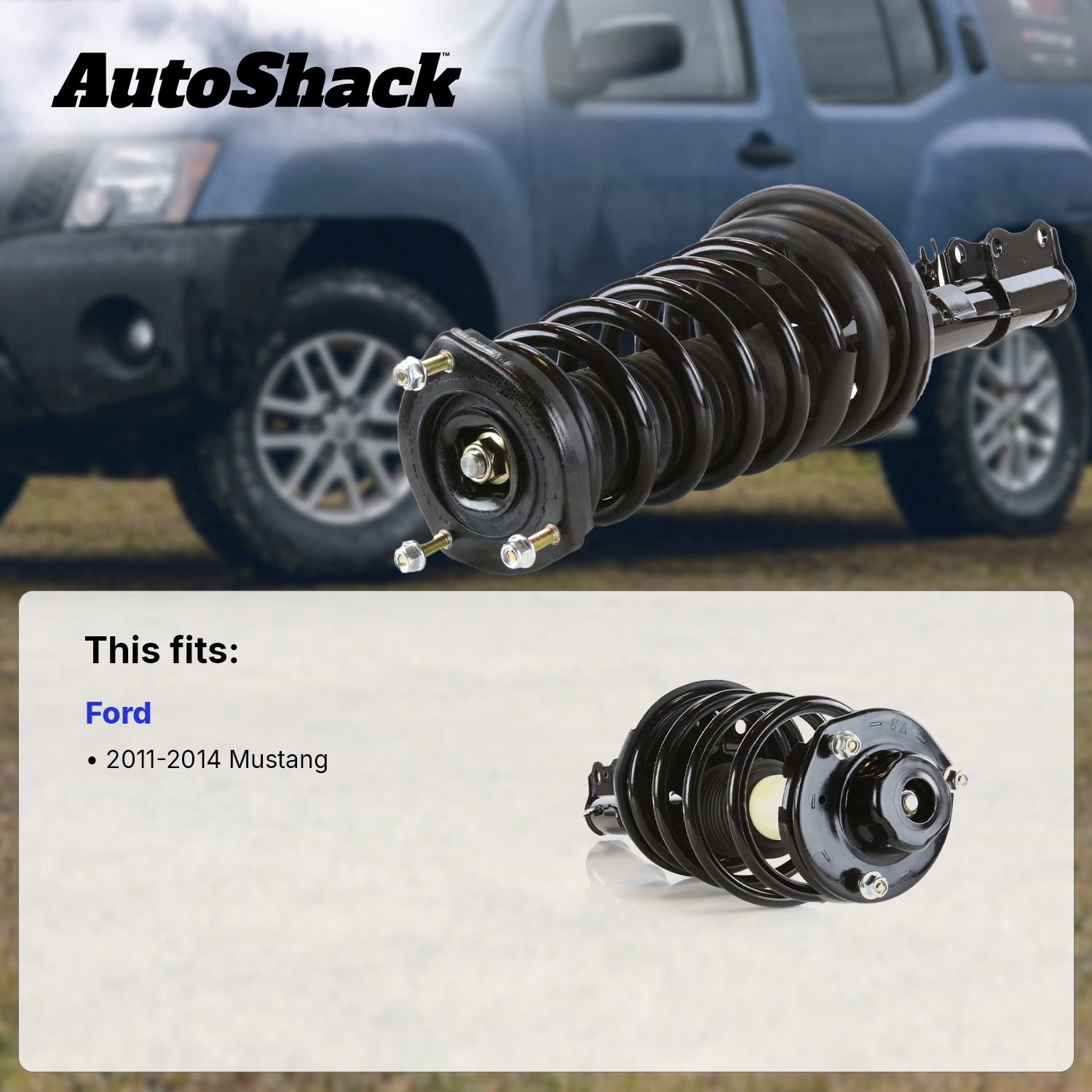 AutoShack Front Complete Strut & Coil Spring Assembly - Driver or Passenger Side for Ford, Mustang 2011-2014, RWD V6 3.7L V8 5.0L 5.4L 5.8L