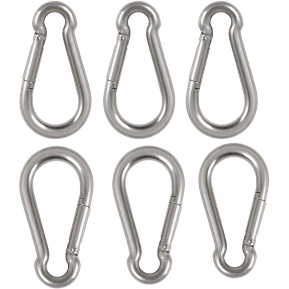 6 Pack of 2 1/4 Inches Stainless Steel Safety Spring Snap Hook Carabiner,Multi-Purpose Heavy Duty Stainless Steel Carabiner Clips for Keys Swing Set Camping Fishing Hiking Traveling