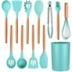 thumbnail image 1 of Juego de utensilios de cocina de silicona, juego de utensilios de cocina de 11 piezas con soporte, utensilios de cocina con mango de madera, revestimiento antiadherente y resistente al calor,, 1 of 8