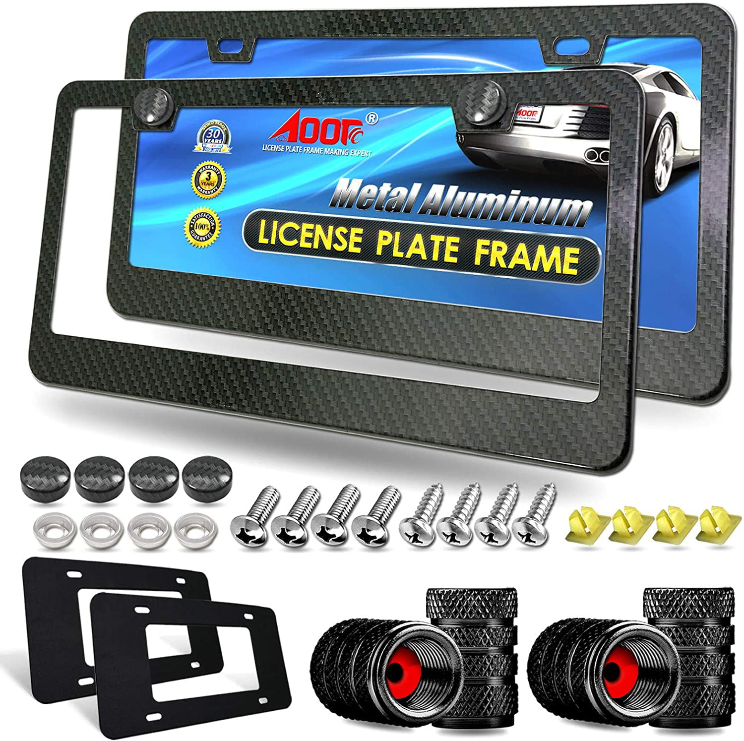 PORSCHE License Plate Frame Aluminium Black Holder Frames Covers for Car Holders Heavy Duty BLACK