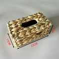 thumbnail image 3 of Water Hyacinth Weave Tissue Cover Country Style Desktop Drawer Organizer Handmade Decorative Storage, 3 of 5